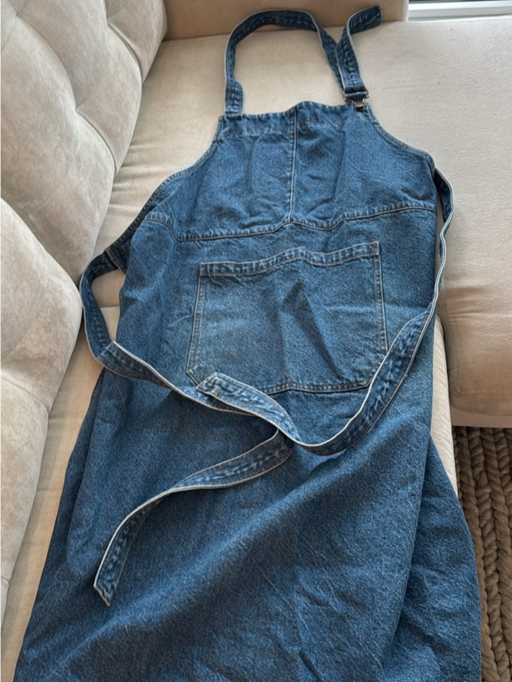 Women’s Blue Denim Overall Apron Dress